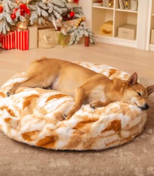 Cloudy Fluffy Calming Donuts Round Dog Beds