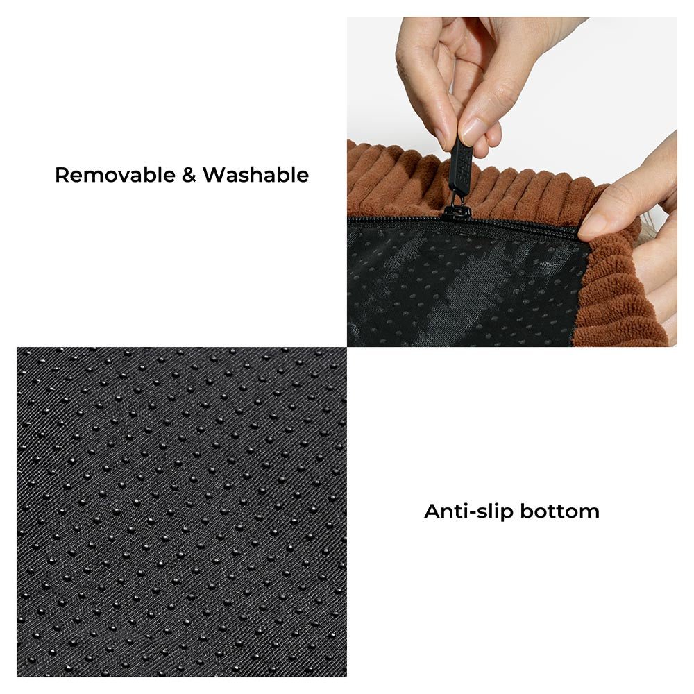 Washable Anti-Scratch Boho Tassel Calming Round Dog Bed - Hunter Night - Image 4