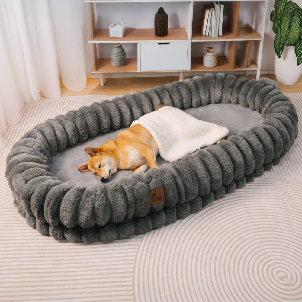 Creamy Plush Super Large Donut Human Dog Bed - Cuddle Cradle - Image 9