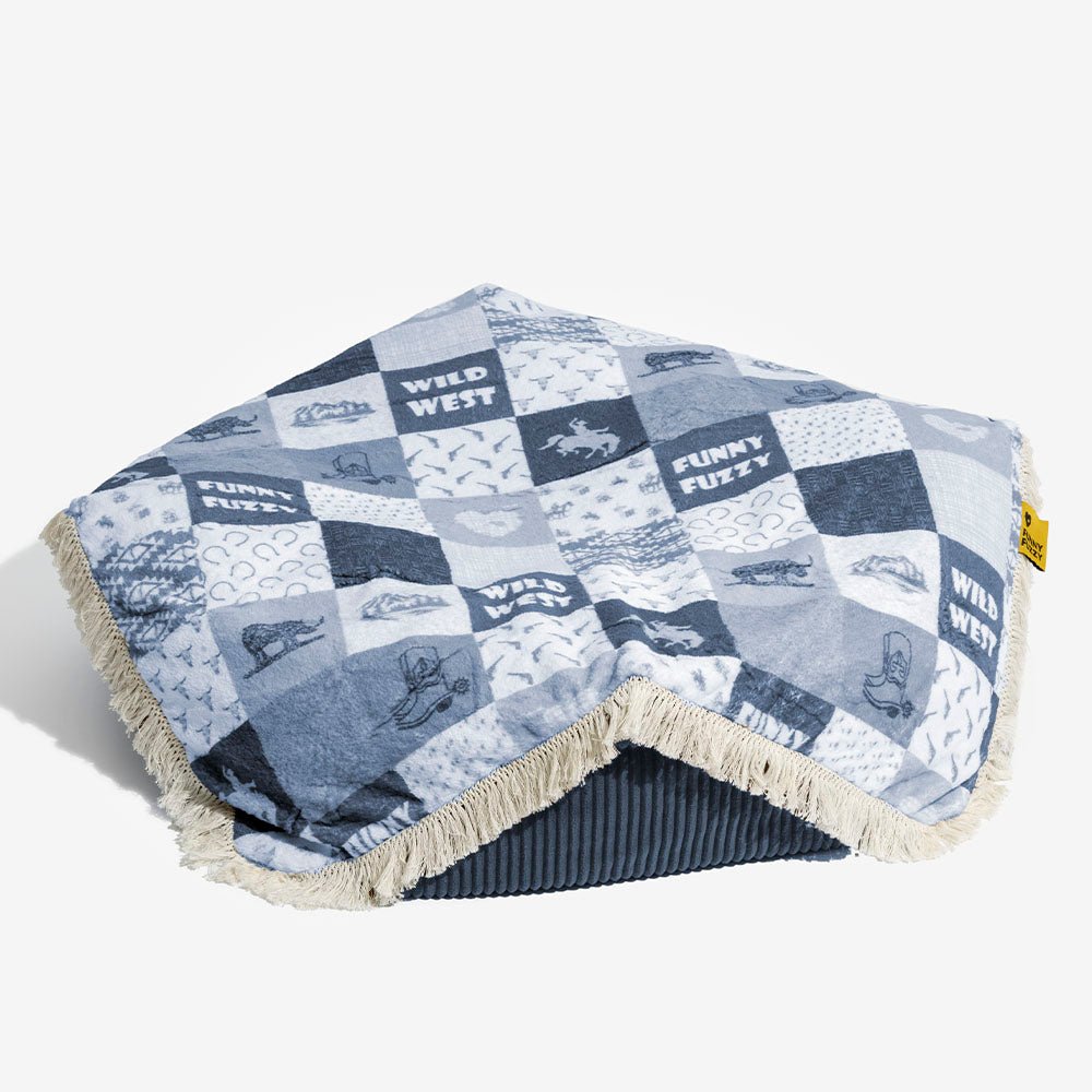 Washable Anti-Scratch Boho Tassel Calming Round Dog Bed - Hunter Night - Image 12