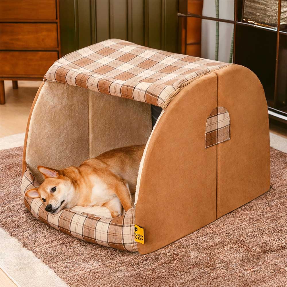 Classical Plaid House Orthopedic Dog Bed - Retreat Cabin - Image 3