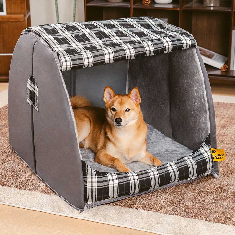 Classical Plaid House Orthopedic Dog Bed - Retreat Cabin - Image 4