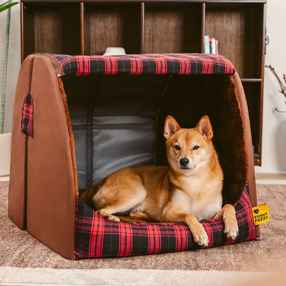 Classical Plaid House Orthopedic Dog Bed - Retreat Cabin - Image 8