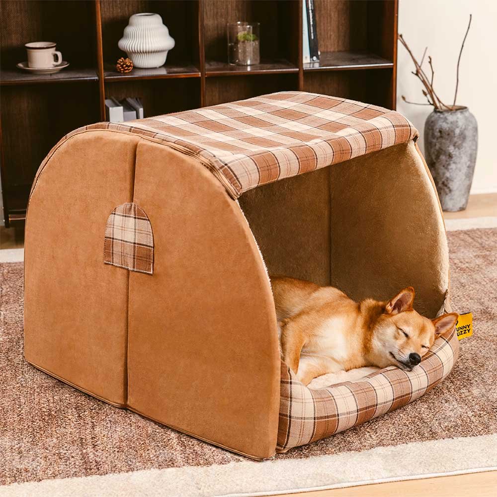 Classical Plaid House Orthopedic Dog Bed - Retreat Cabin - Image 6