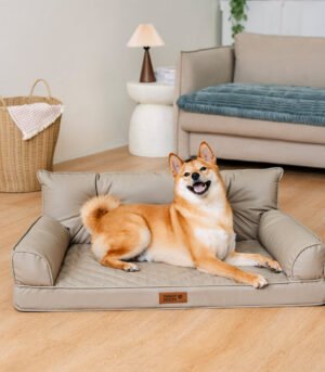 Luxe Faux Leather Foldable Orthopedic Large Dog Bed - CoreLounge