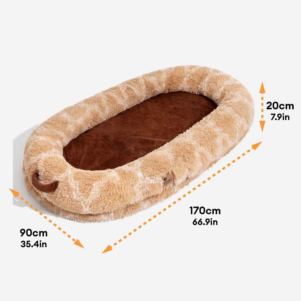Creamy Plush Super Large Donut Human Dog Bed - Cuddle Cradle - Image 17