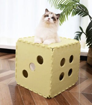 Removable Multifunctional Scratch-Resistant Felt Cloth Cat House Cube