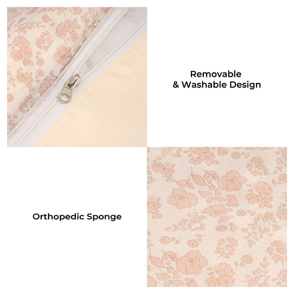 Floral Orthopedic Dog Bed Calming Pet Bed with Pillow - Image 5