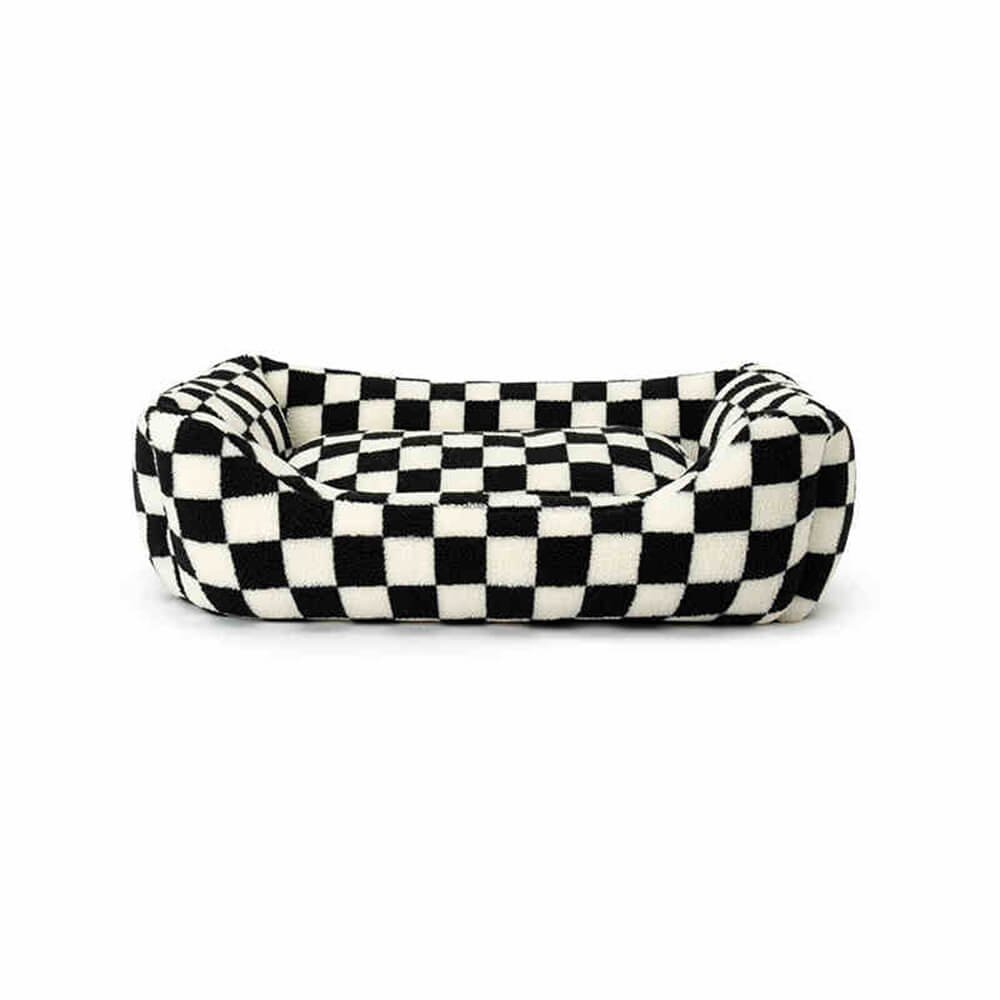 Stylish Checkerboard Warmth Removable Washable Dog Sofa Bed - Image 11