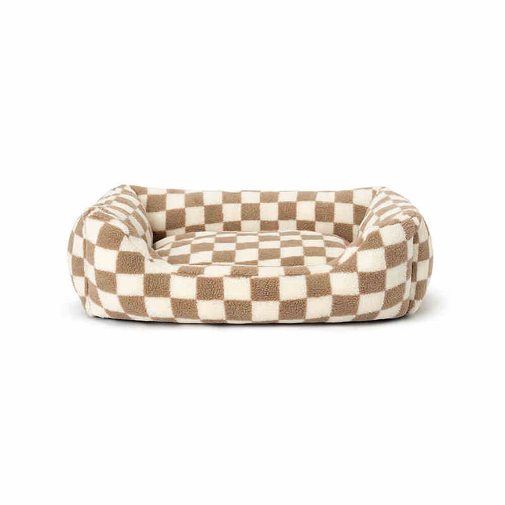 Stylish Checkerboard Warmth Removable Washable Dog Sofa Bed - Image 12