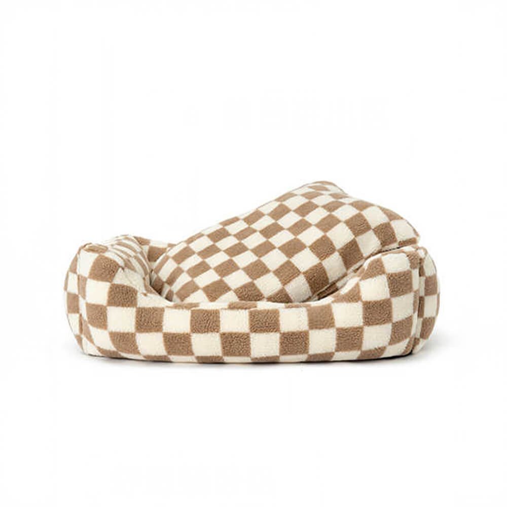 Stylish Checkerboard Warmth Removable Washable Dog Sofa Bed - Image 7