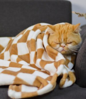 Stylish Chequered Flannel Pet Blanket Dog & Cat Blanket